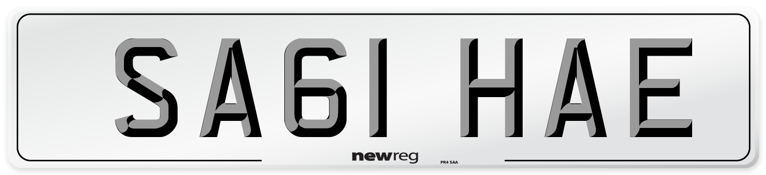 SA61 HAE Number Plate from New Reg